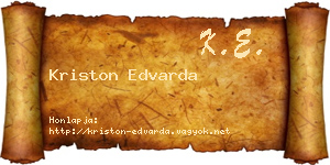 Kriston Edvarda névjegykártya